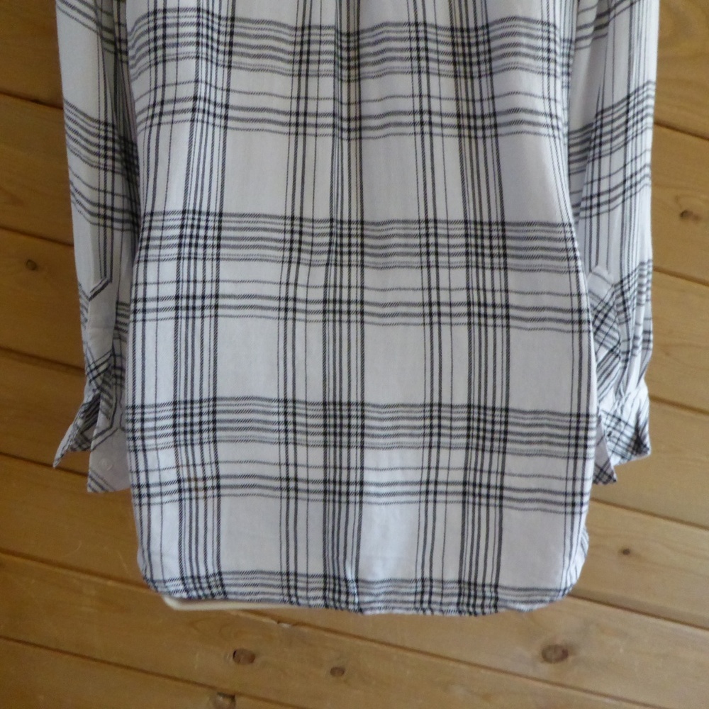 Rails Black White Check Plaid Button Up Shirt Xs - image 6